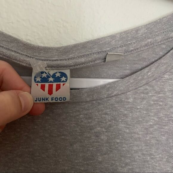 Junk Food Gray Graphic “We Are Family” Cotton Blend Tee Size Medium - Picture 4 of 5